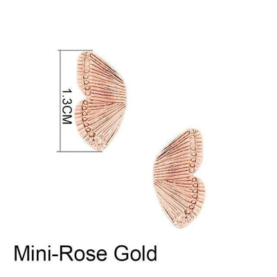 wickedafstore Rose Gold Butterfly Wings Earrings