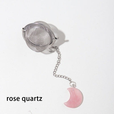 wickedafstore Rose Quartz Crystal Moon Tea Filter