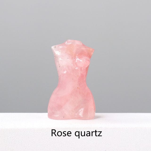 wickedafstore Rose quartz Goddess Silhouette Crystal Statue