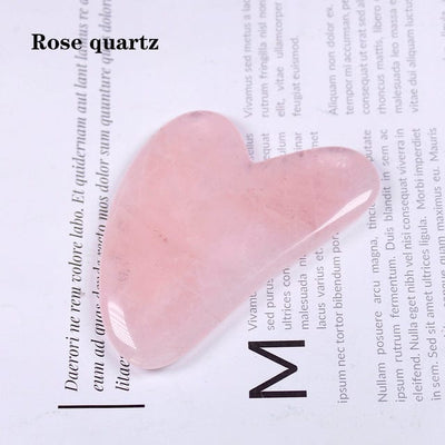 wickedafstore Rose quartz Gua Sha Heart Shaped Crystal Quartz