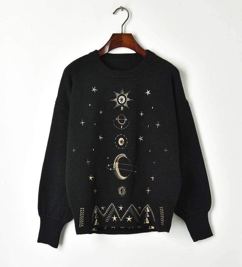 wickedafstore S / Black Starry Sky Sweater