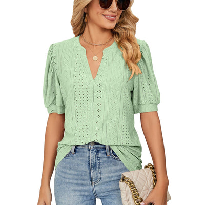 wickedafstore S / Light Green Magnolia Puff Sleeve T Shirt