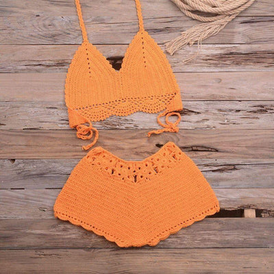 wickedafstore S / Orange Ray Sunshine Knit Set