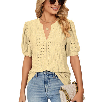 wickedafstore S / Yellow Magnolia Puff Sleeve T Shirt