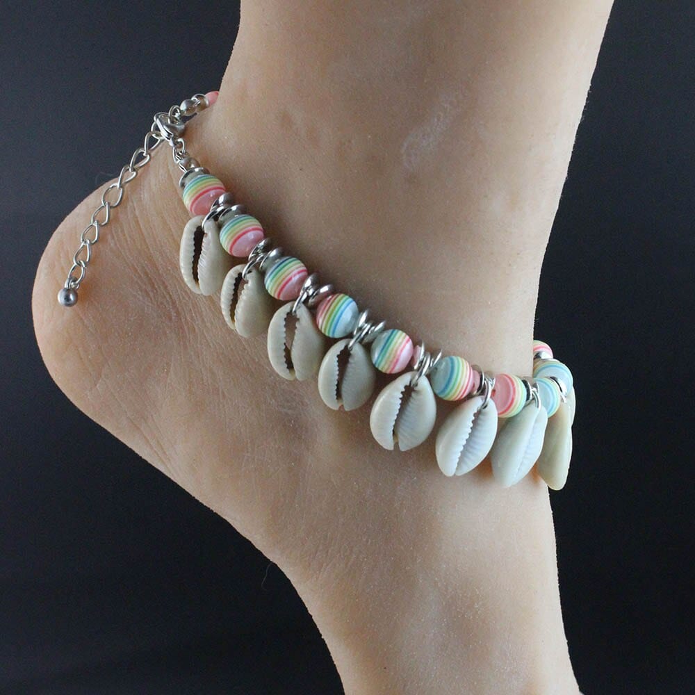 wickedafstore Sea Shell Multi Beads Bracelet