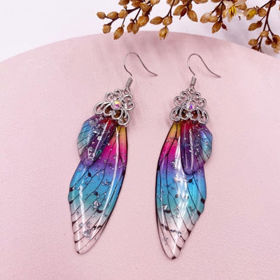 wickedafstore SF-Rainbow Fairy Wings Earrings Colorful Edition