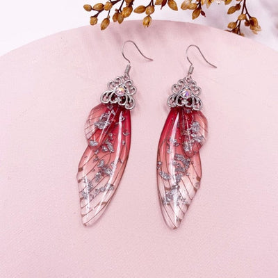 wickedafstore SF-Red Fairy Wings Earrings Colorful Edition