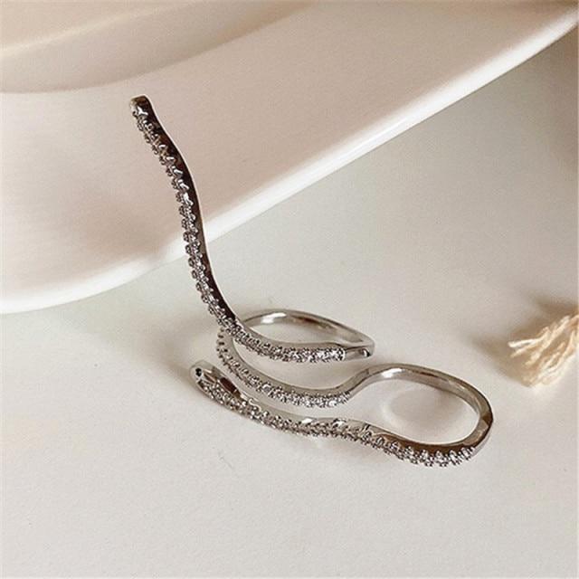 wickedafstore Silver Splendid Snake Shape Ring