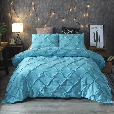 wickedafstore Sky Blue / 228x228cm-3pcs Felix Elegant Bedding Set