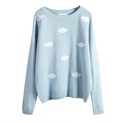 wickedafstore Sky Blue / One Size Clouds Sweater