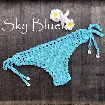 wickedafstore Sky Blue / S Dylla Crochet Bikini Bottom