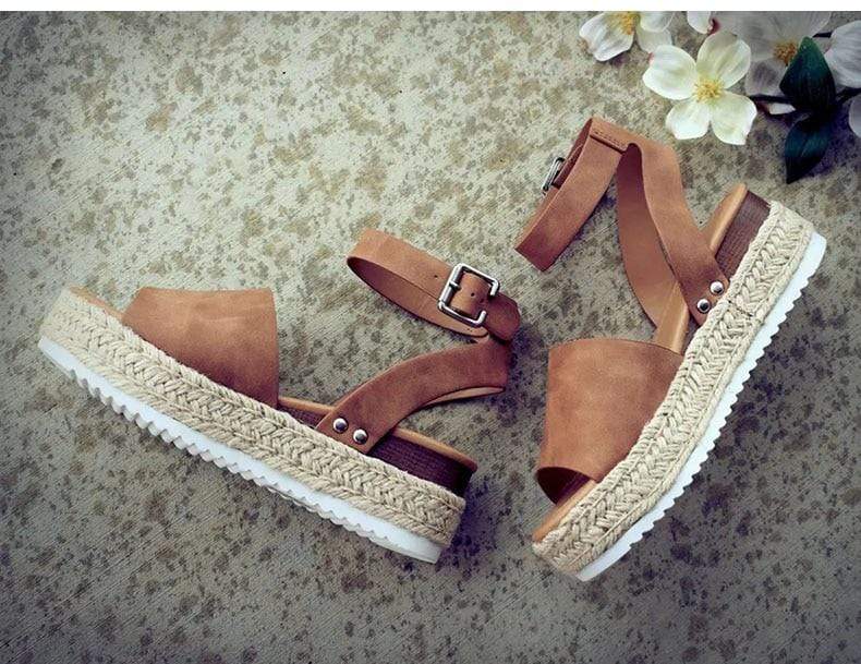 Strap Flatform Espadrille Sandals â wickedafstore