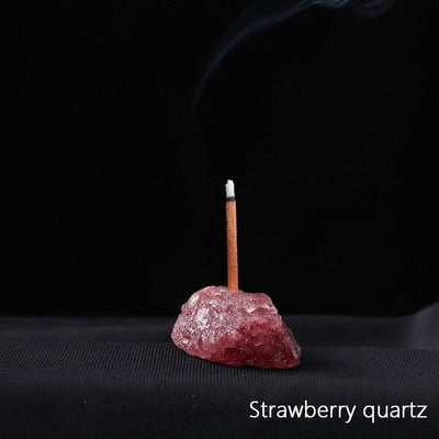 wickedafstore Strawberry quartz Healing Crystals Incense Holders