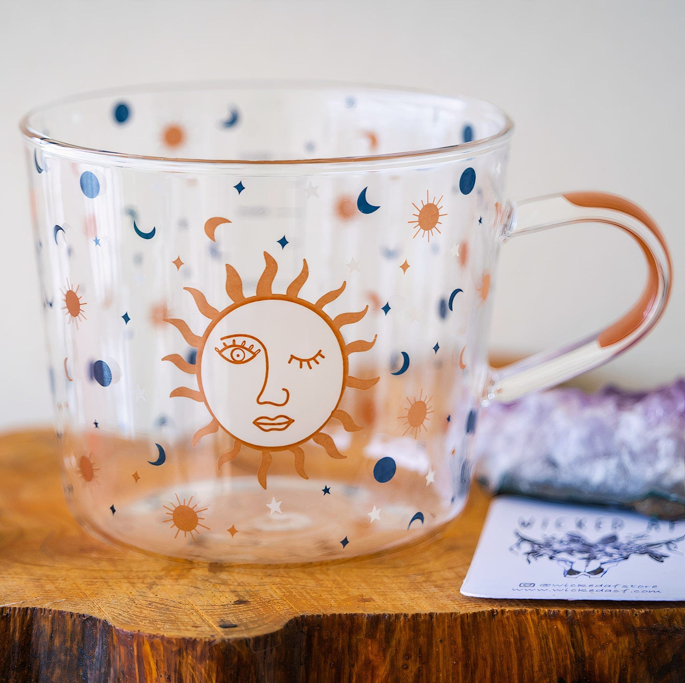 wickedafstore Sun & Evil Eye Glass Mug