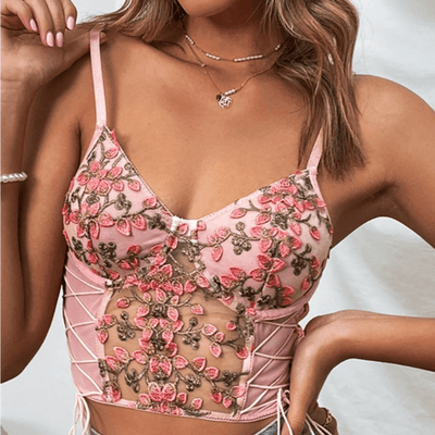 wickedafstore Tabitha Embroidered Short Cami