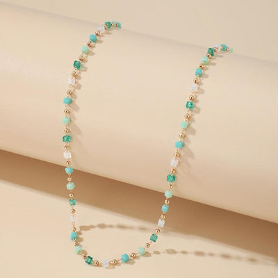 wickedafstore Turquoise Bead Chain Necklace