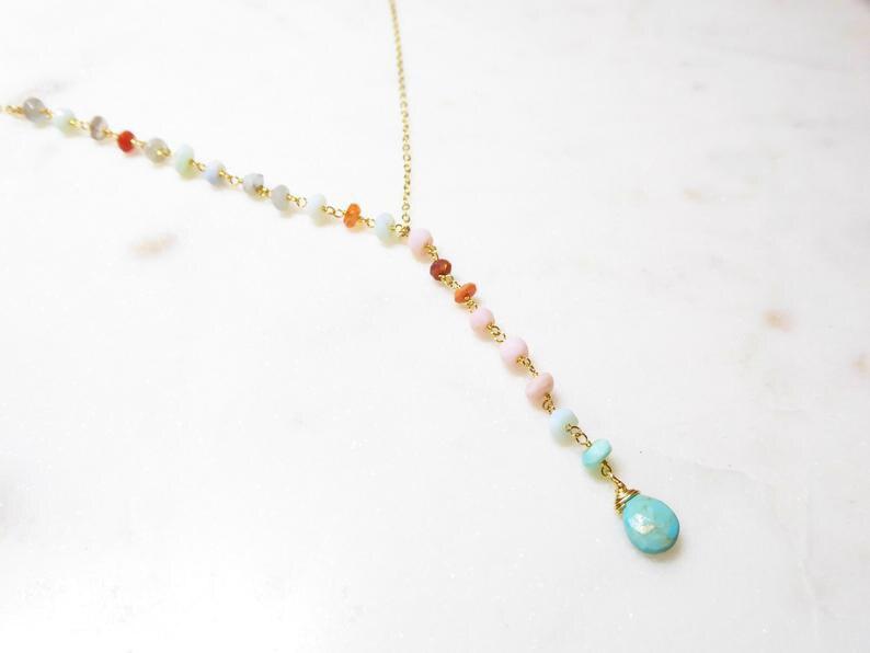 wickedafstore Turquoise Beaded Necklace