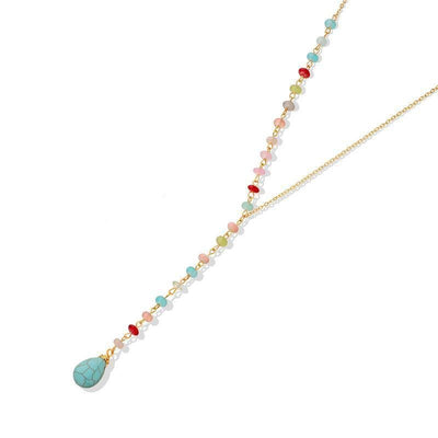 wickedafstore Turquoise Beaded Necklace