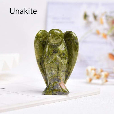 wickedafstore Unakite / 2 Inch Natural Crystal Guardian Angel Figurine