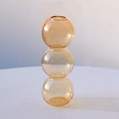 wickedafstore Vase Peach-3 Bubbles Bubble Glass Vase