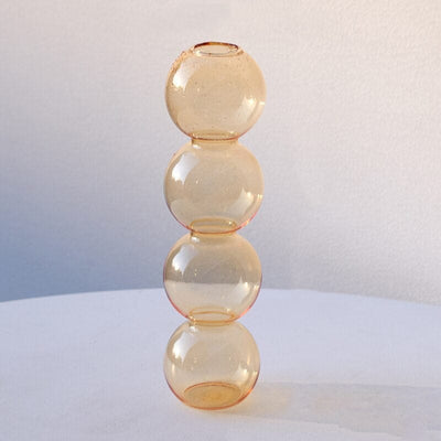 wickedafstore Vase Peach-4 Bubbles Bubble Glass Vase