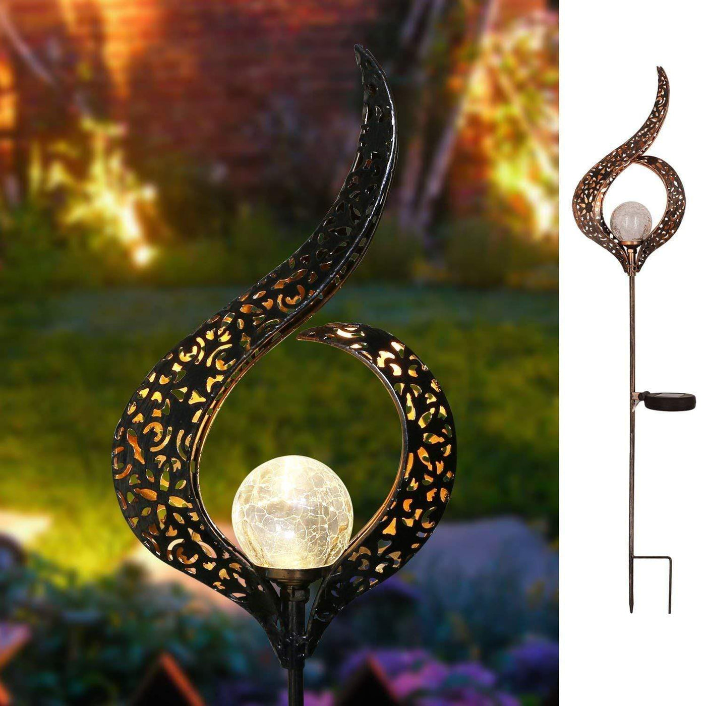 wickedafstore Warm White Romantic Solar Crackle Garden Light