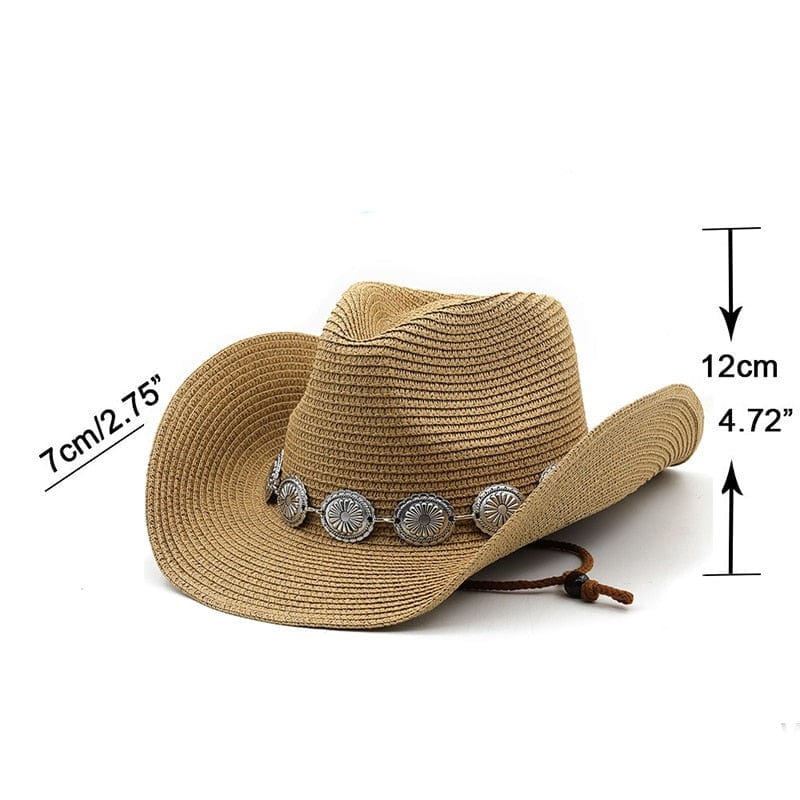 wickedafstore Wesley Straw Western Cowboy Hat