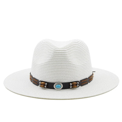 wickedafstore White / 56-58CM Winifred Panama Fedora Straw Hat