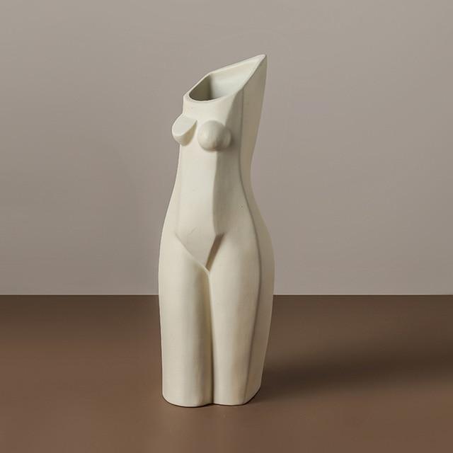 wickedafstore White Abstract Body Art Sculpture Vase