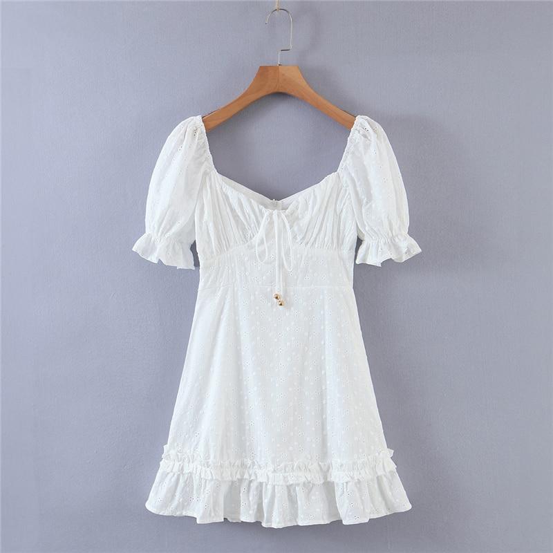 wickedafstore White / L Pearl White Mini Dress