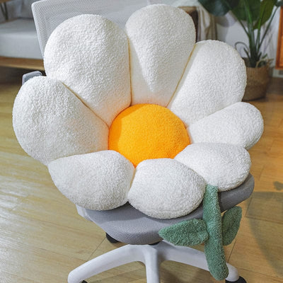 wickedafstore White / Large Flower Cushion