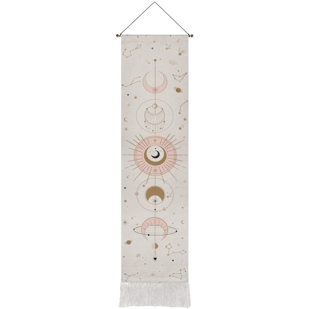 wickedafstore White Moon Phase Wall Hanging Tapestry