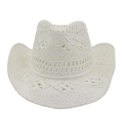 wickedafstore White / One Size Straw Cowgirl Hat