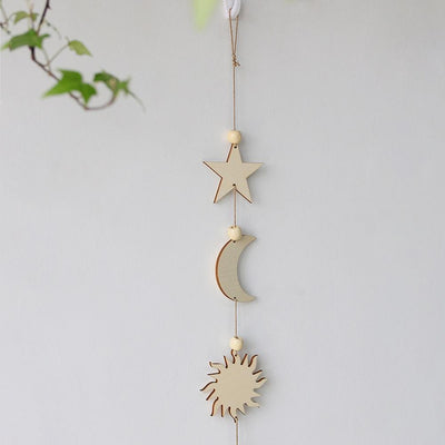 wickedafstore Wooden Boho Sun and Moon Wall Hangings