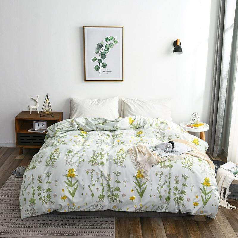 wickedafstore WUJIE Flower Printed Duvet Cover 1PCS 100% Polyester Comforter Cover Pastoral Qualified Bedding Textile ( No Bed Sheet )