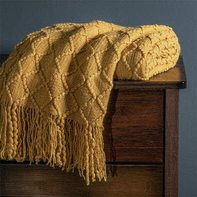 wickedafstore Yellow / 130cm x 150cm/51.18'' x 59'' Electra Knitted Blanket