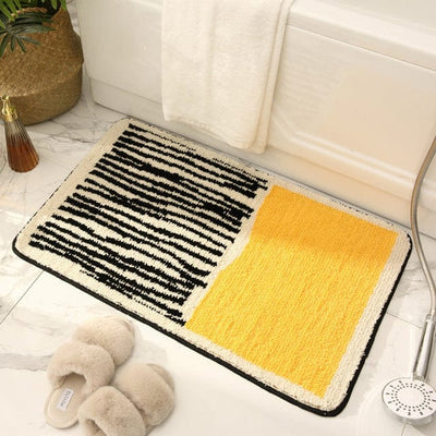 wickedafstore Yellow / 45cmx75cm/17.71''x28'' Ultra Soft Striped Bath Mat