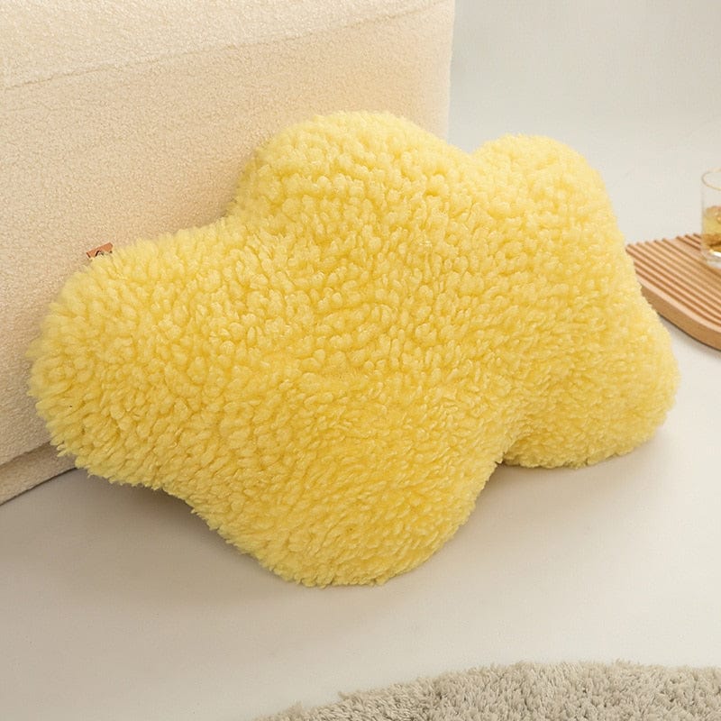 wickedafstore Yellow Cloud Plush Pillow Cushion