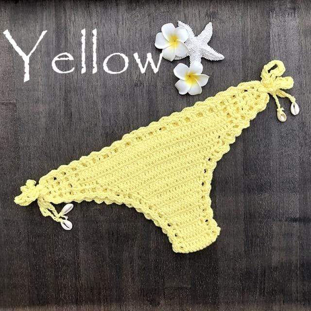 wickedafstore Yellow / S Dylla Crochet Bikini Bottom