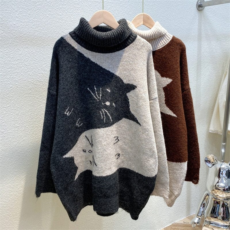 Yin Yang Cats Knit Sweater