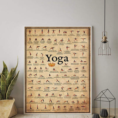 wickedafstore Yoga Poses Wall Poster