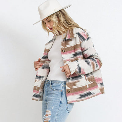 Yanan Autumn Winter Popular Women Woolen Jacket Aztec Coat